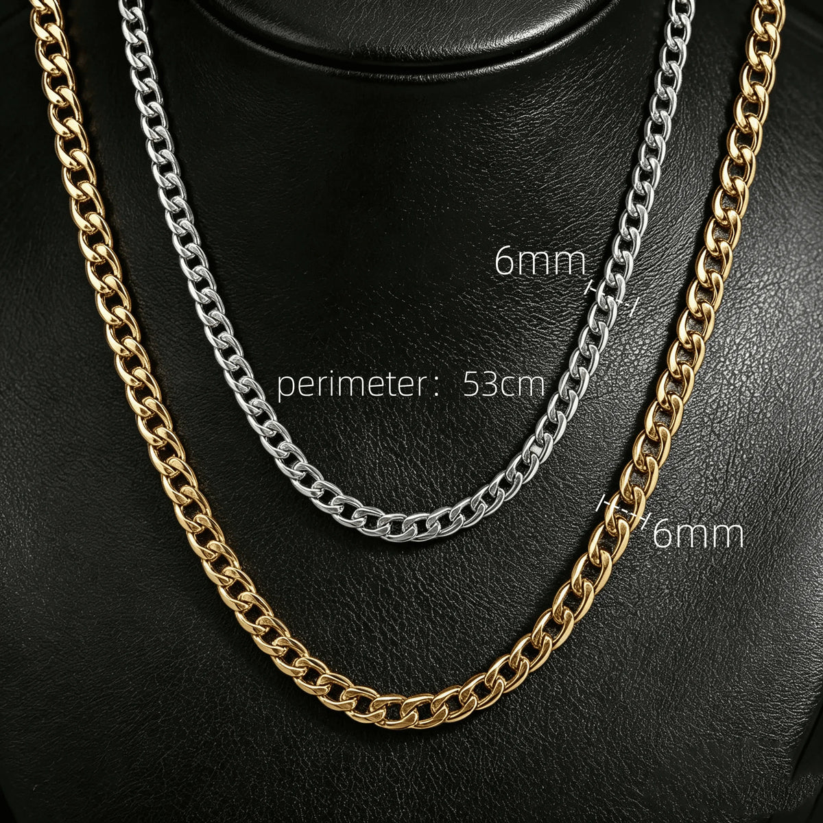 316L Stainless Steel Cuban Chain Bracelet and Necklace Set for Men – Gold and Silver Y2K Gothic Jewelry