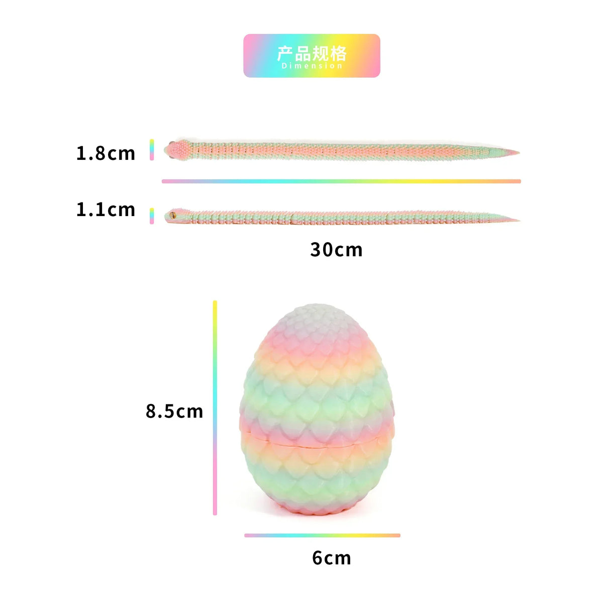3D Printed Articulated Snake Egg Fidget Toy – Posable Anime Figure Desk Decor & Stress Relief Gift