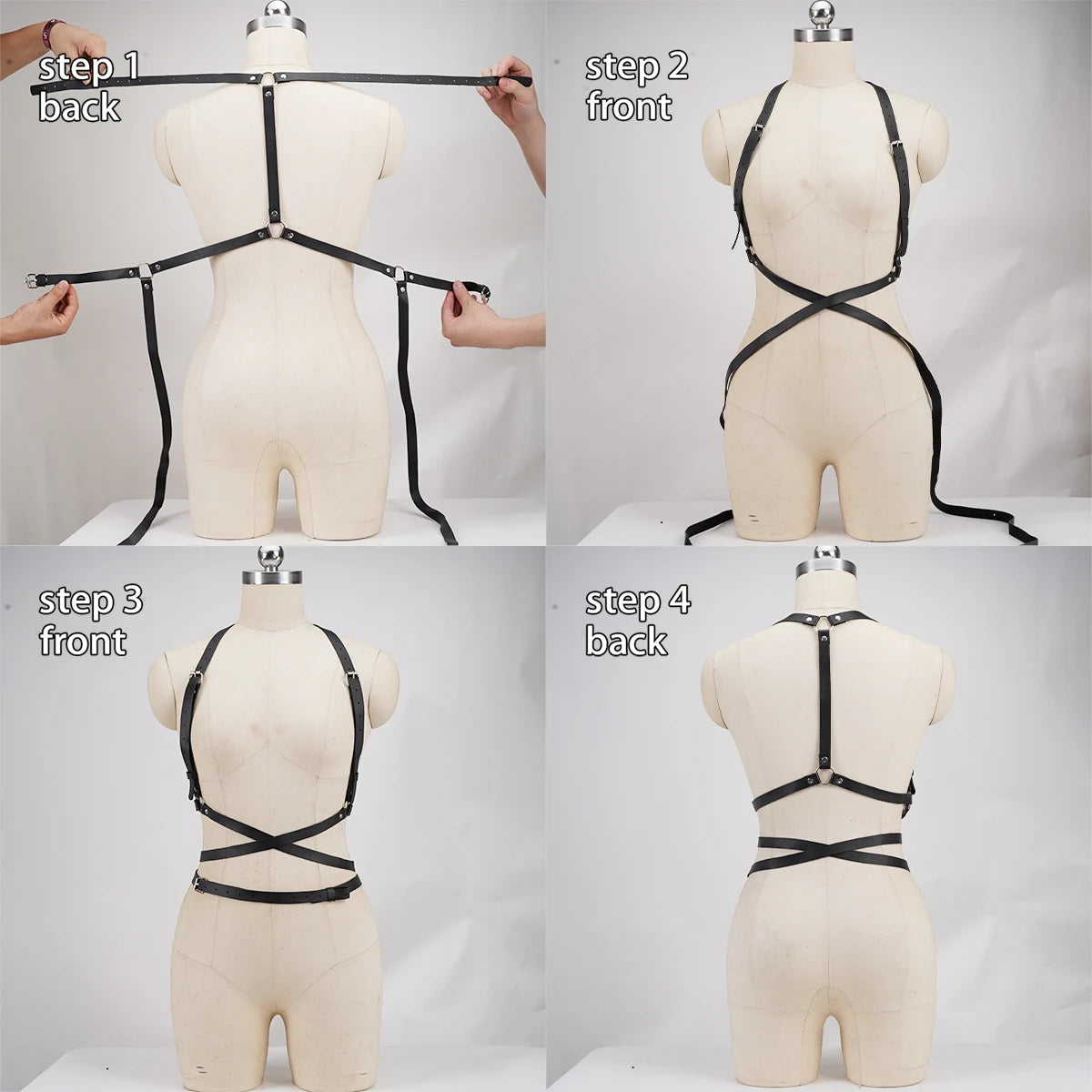 Women's Harness Style Corset Belt - Goth Punk Suspender Waist Belt Accessory