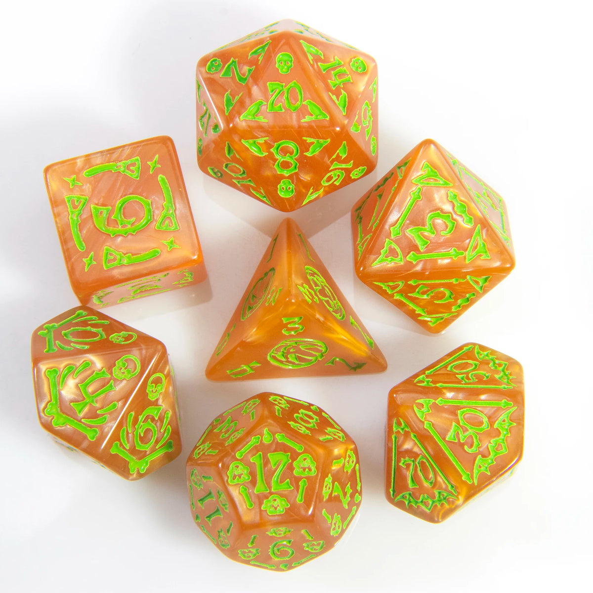 Halloween DND Dice Set 7-Piece Polyhedral RPG Dice D4-D20