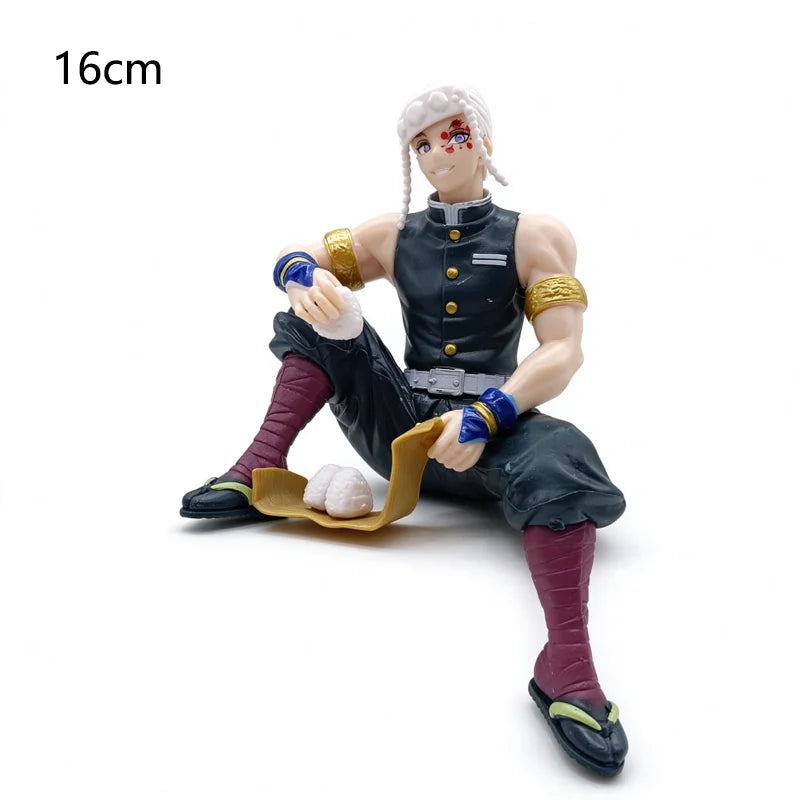 Demon Slayer Sitting Figures, Rice-Eating Tanjiro Nezuko Anime Figurine Desk Decor