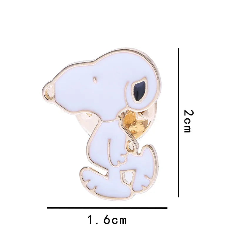 Snoopy Woodstock Enamel Metal Badge Brooch – Cute Anime Cartoon Alloy Pin for Backpacks & Clothes