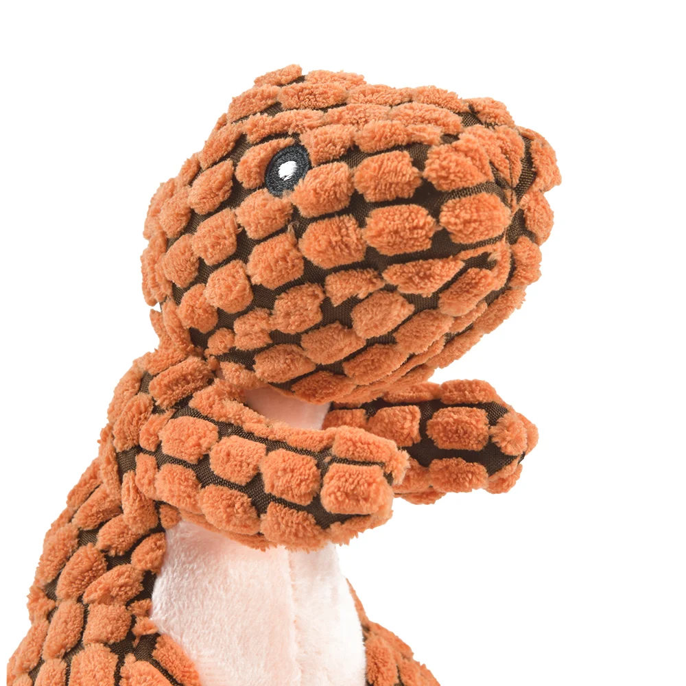 Plush Dinosaur Dog Chew Toy - Interactive Stuffed Pet Toy for Small Dogs & Cats
