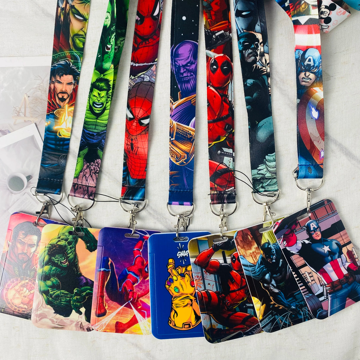 Anime Characters Card Holder Lanyard Keychain Bus ID Credit Card Cover Fans Gift