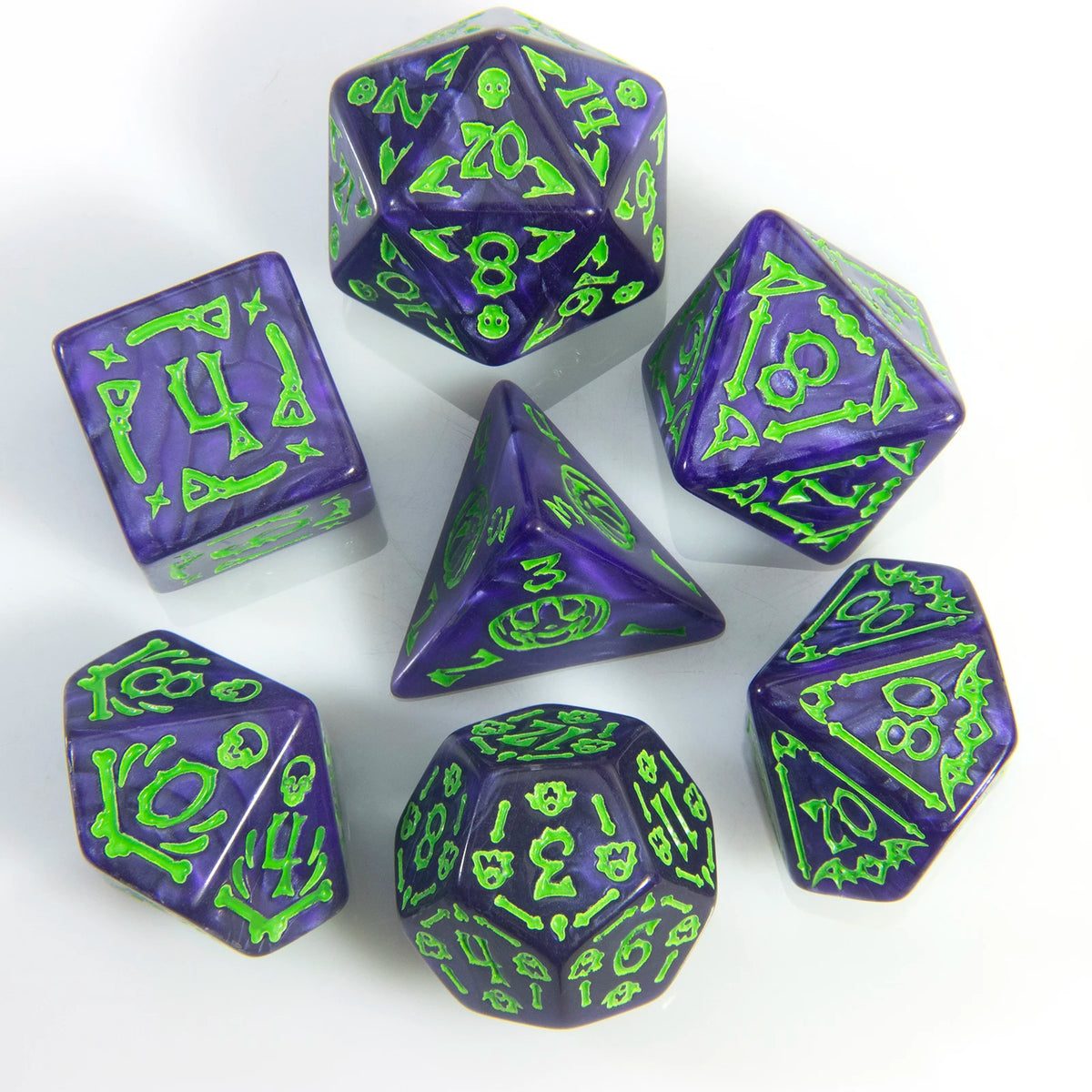 Halloween DND Dice Set 7-Piece Polyhedral RPG Dice D4-D20