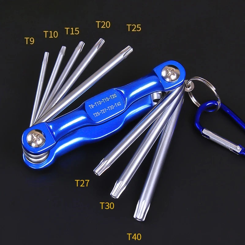 Portable Folding Hex Wrench Set - Metric Allen Key and Torx Spanner Hand Tool