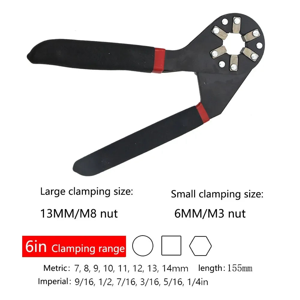 6/8 Inch Adjustable Magic Wrench Multifunction Hex Socket Spanner Household Hand Tool
