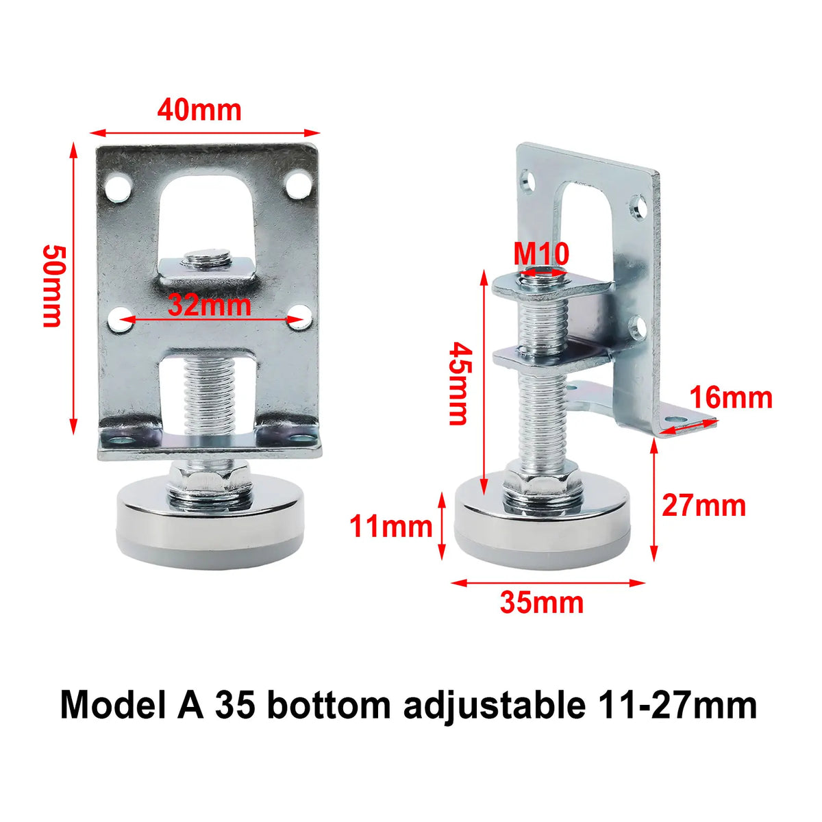 Heavy Duty Adjustable Furniture Leveling Feet – Leveler Legs for Cabinets, Tables, Workbench & Shelves