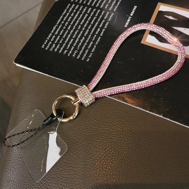 Rhinestone Phone Lanyard – Bling Crystal Wrist Strap & Phone Charm Chain for Women
