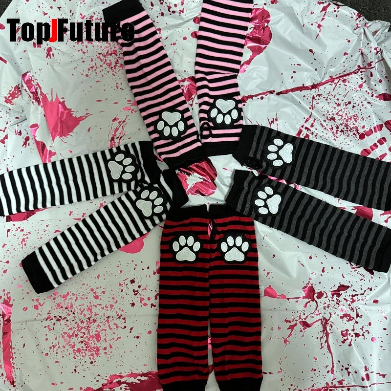 Gothic Lolita Cat's Paw Arm Warmers Y2K Harajuku Fingerless Punk Wristband