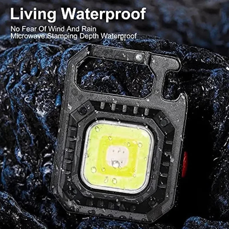 Mini Magnetic COB LED Work Light, USB Rechargeable Pocket Flashlight, 800 Lumens