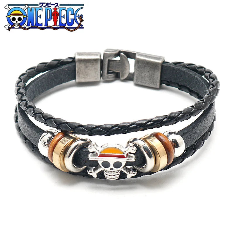Anime One Piece Bracelet Vintage Leather Wristband Cosplay Birthday Gift
