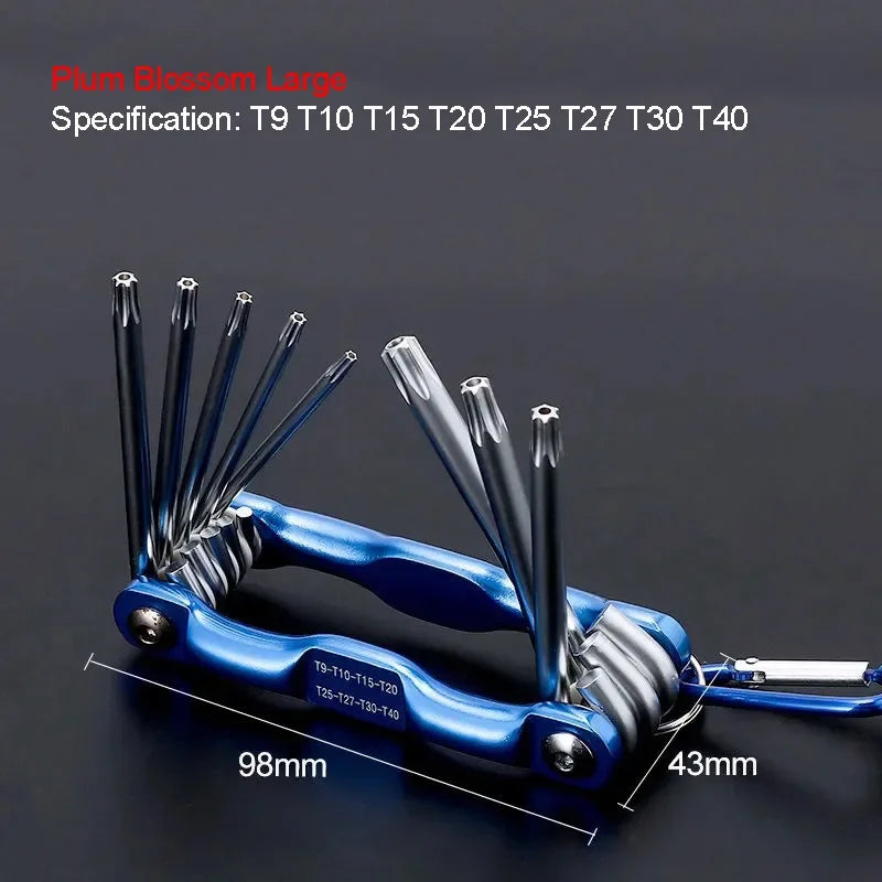Portable Folding Hex Wrench Set - Metric Allen Key and Torx Spanner Hand Tool
