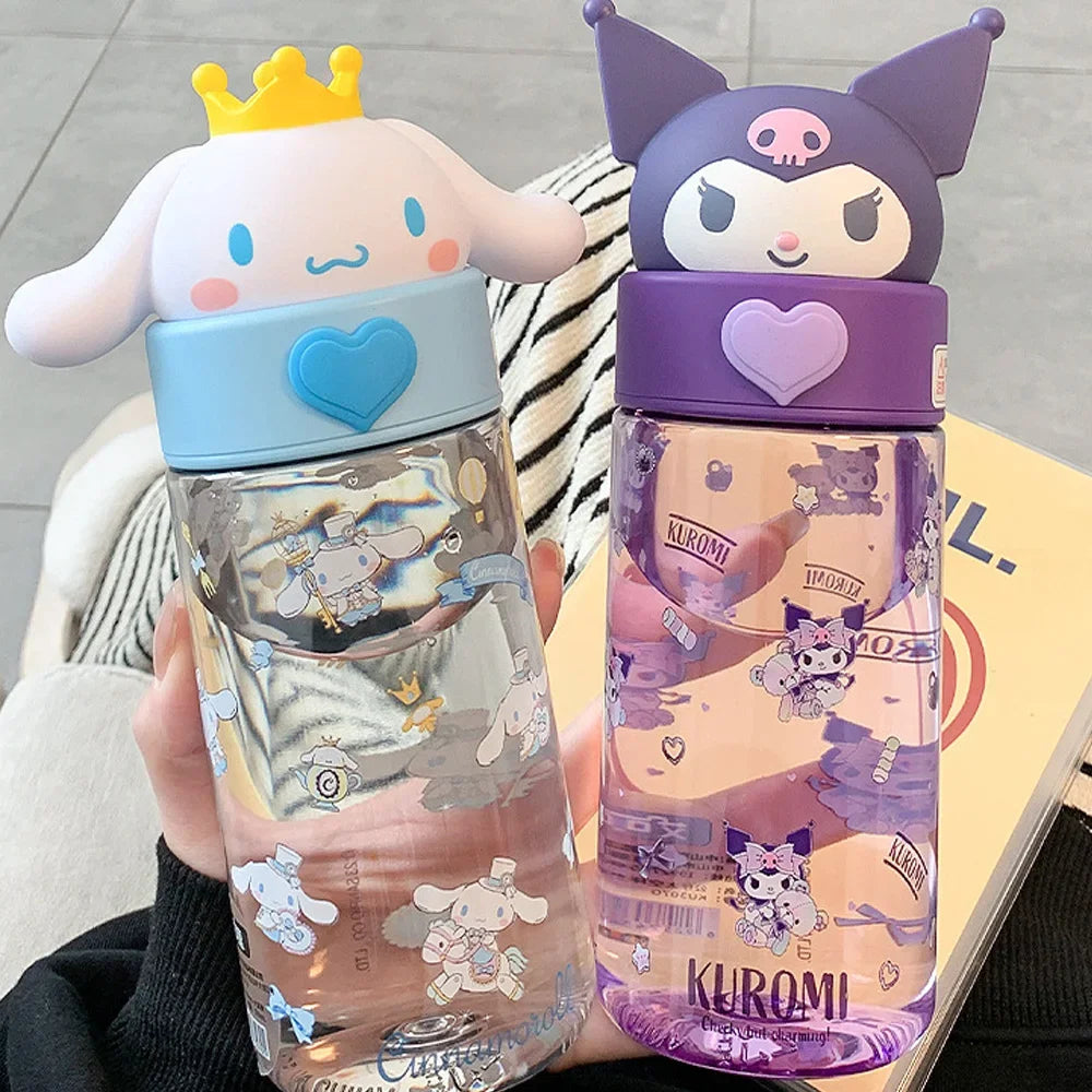 Sanrio 500ml Water Bottle Cup – Kawaii Hello Kitty, Kuromi & Cinnamoroll Portable Tumbler
