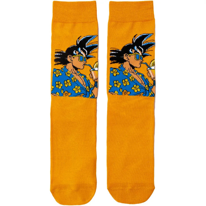 Bandai Dragon Ball Mid-Tube Socks – Anime Cartoon Cotton Crew Socks for Men