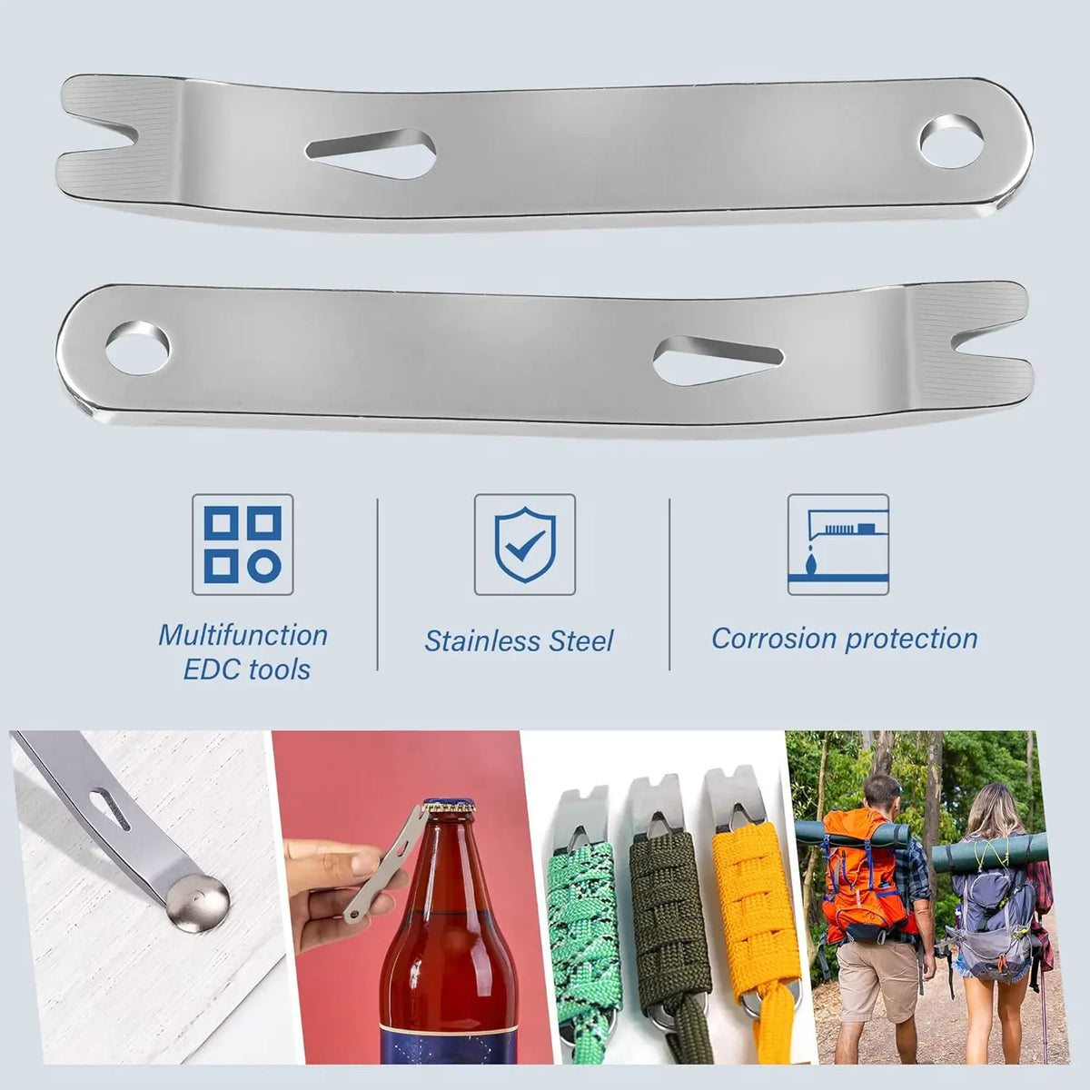 Mini Stainless Steel Pocket Pry Bar Crowbar EDC Tool