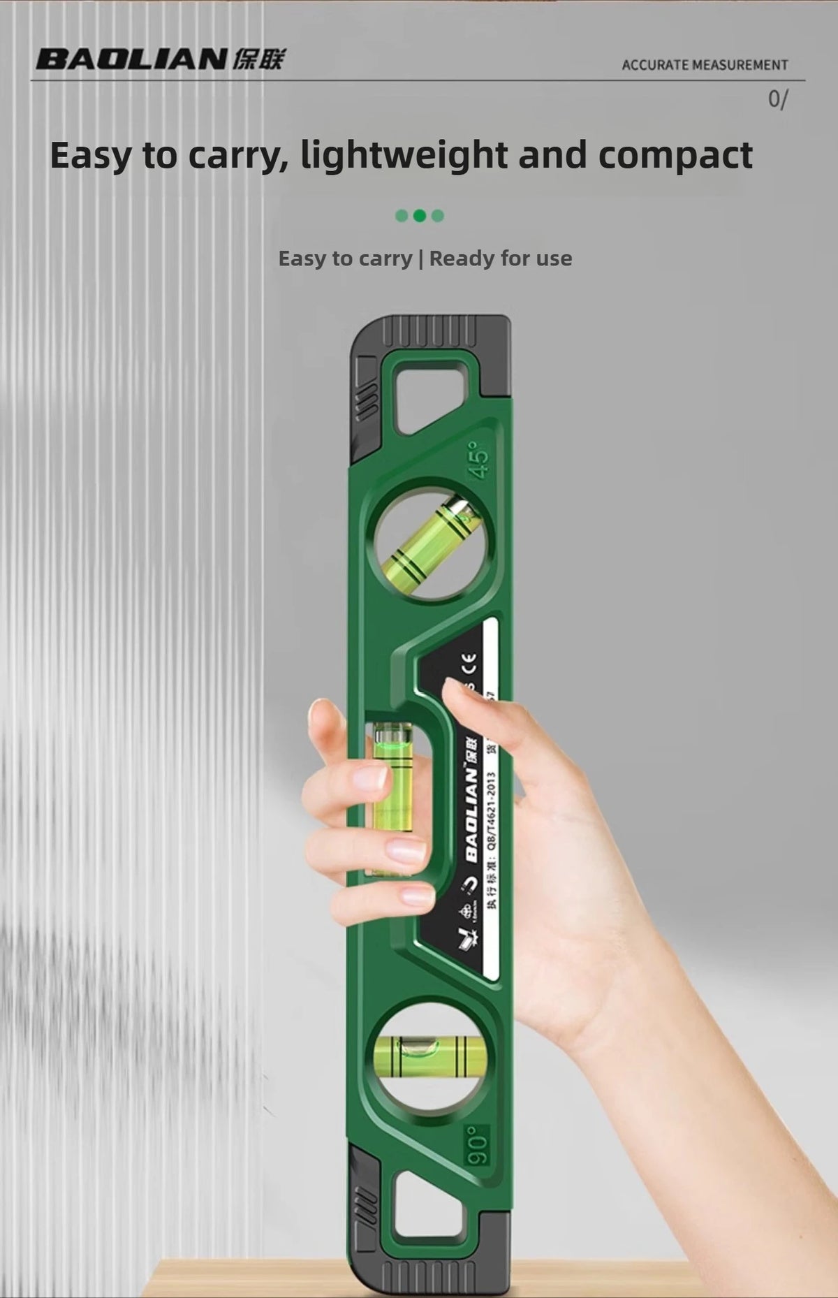 Magnetic Three Bubble Level Ruler 230mm – Mini Shockproof Spirit Level 0° 45° 90° Gauge