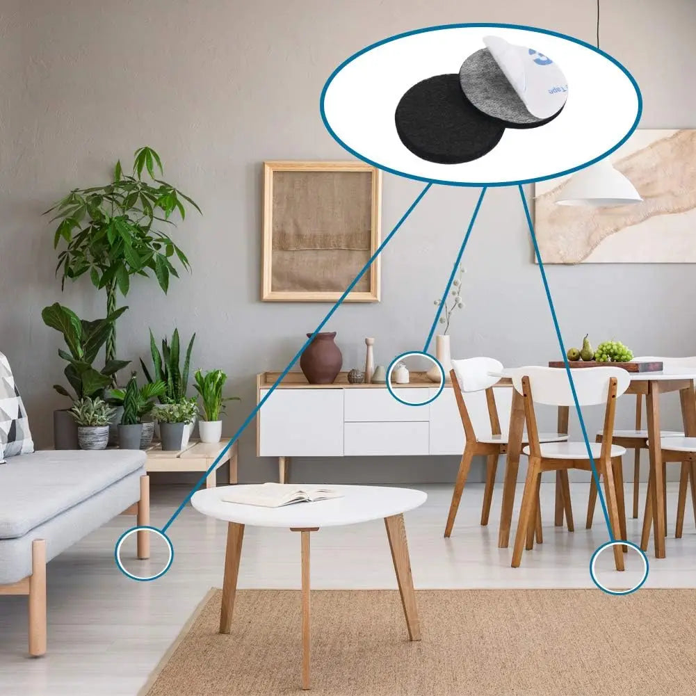 Felt Furniture Pads, 48 Pcs Self-Adhesive Round Floor Protectors