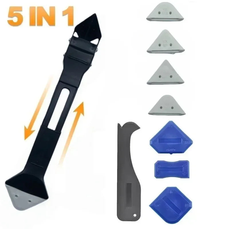 5-in-1 Silicone Caulking Scraper Tool Set - Sealant Smoother Kit