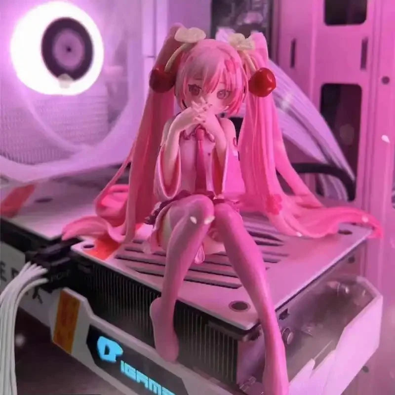 Hatsune Miku Anime Figure Pink Dress Cherry Blossom Model Collectible Gift