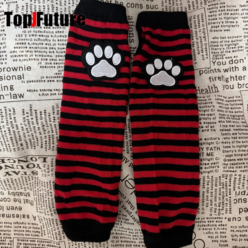 Gothic Lolita Cat's Paw Arm Warmers Y2K Harajuku Fingerless Punk Wristband