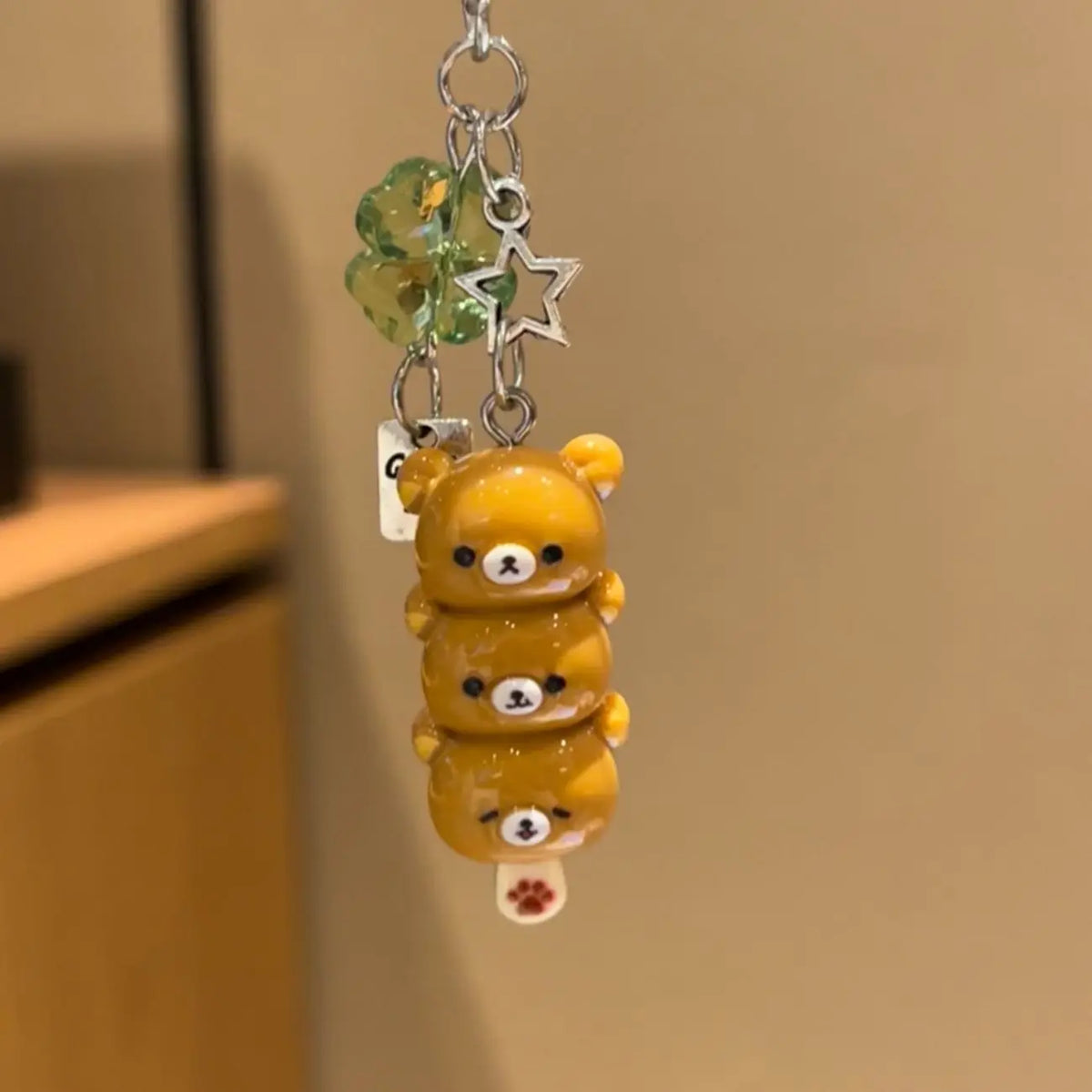 Cute Bear Phone Charm Keychain Pendant for Keys, Bags & AirPods - Kawaii Anime Y2K