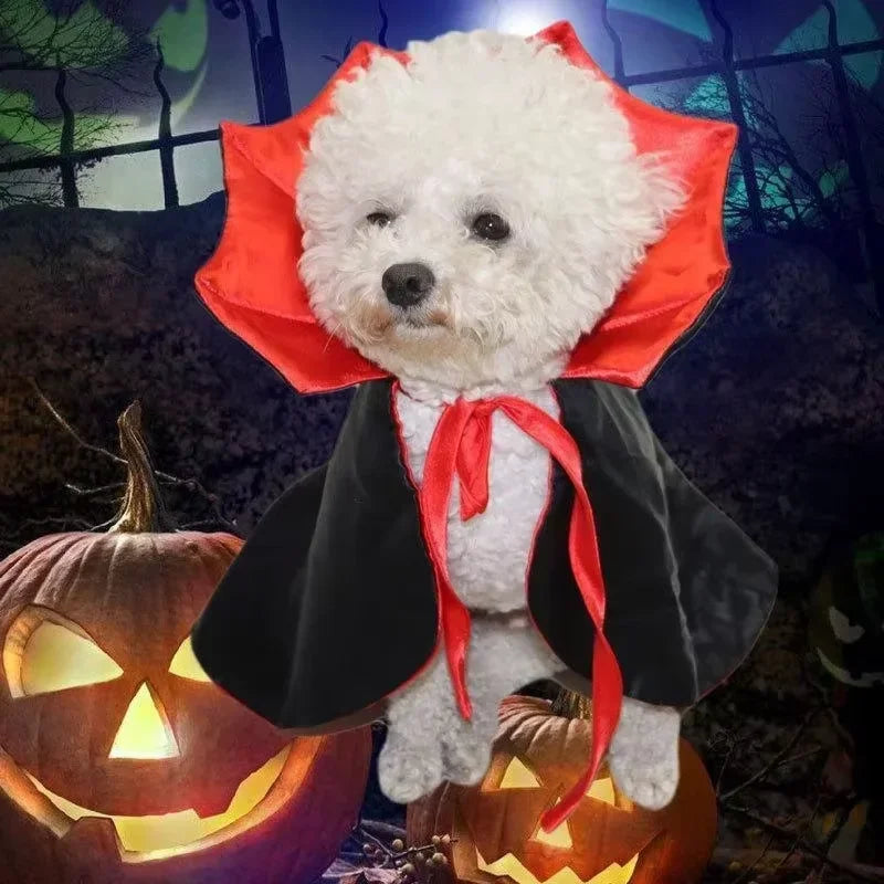 Vampire Cape Pet Costume – Halloween Cloak for Cats and Small Dogs