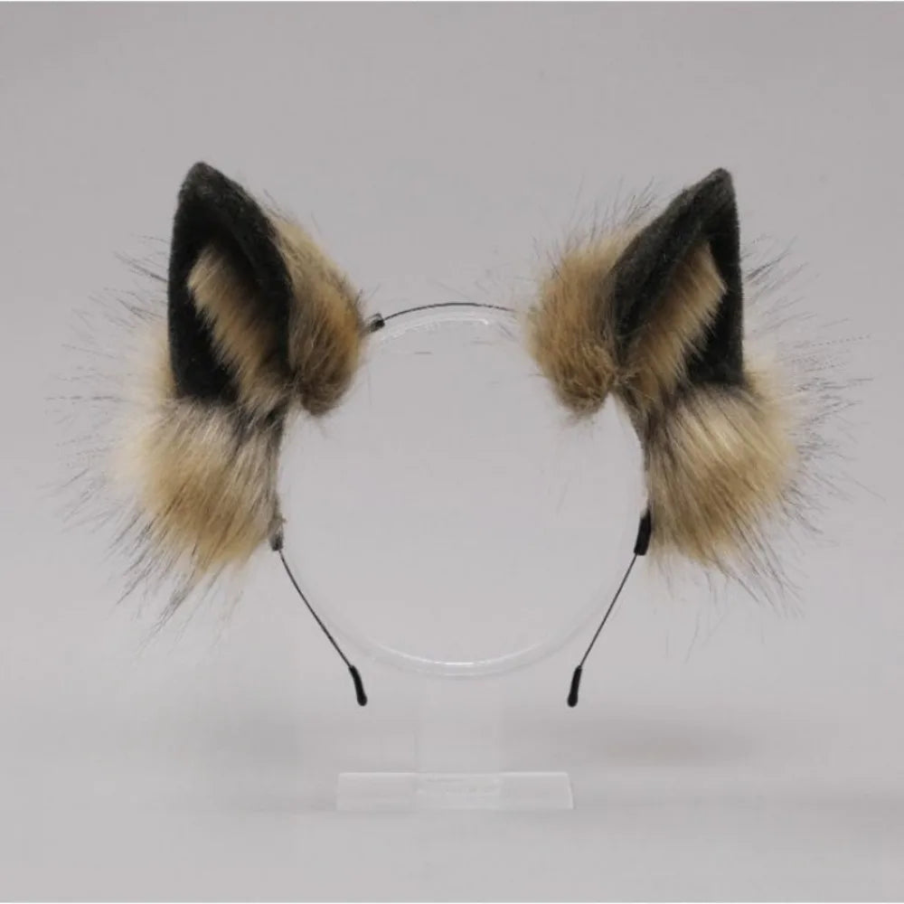 Lolita Cat Ears Headband - Plush Fluffy Animal Ear Hair Hoop for Cosplay