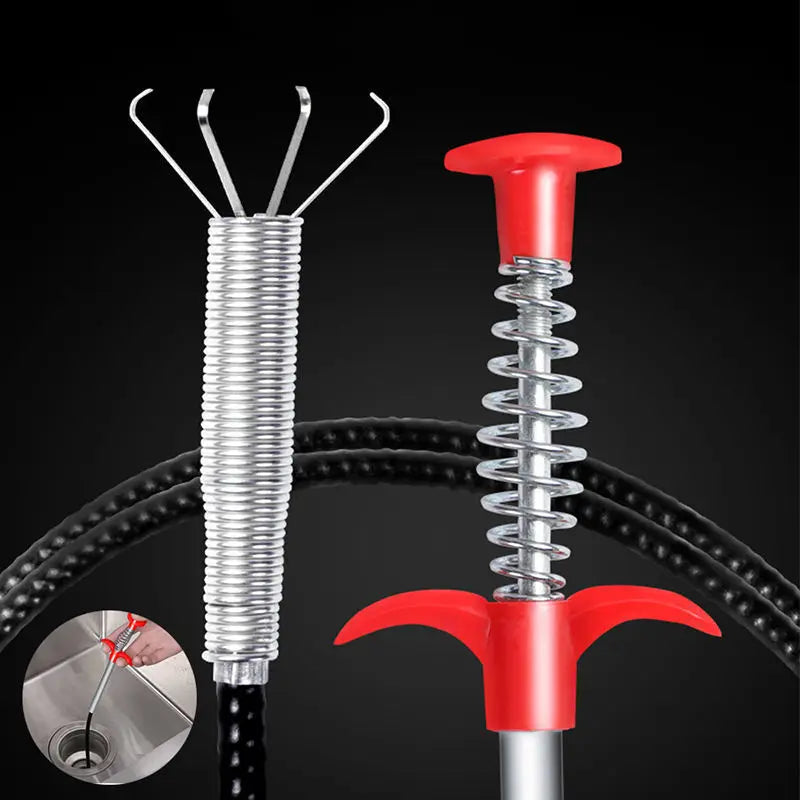 Spring Drain Snake Pipe Dredging Tool for Clogged Sinks, Toilets & Sewers