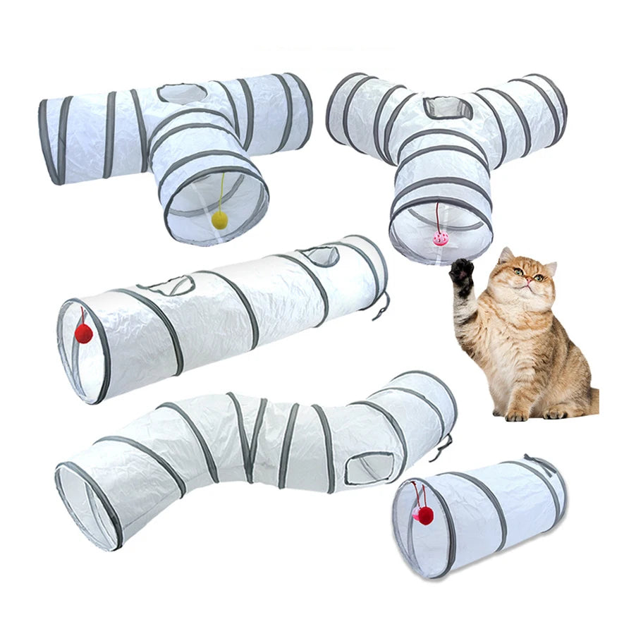 Foldable Cat Tunnel Tube – Interactive Play Tunnel Toy for Kittens, Puppies & Rabbits