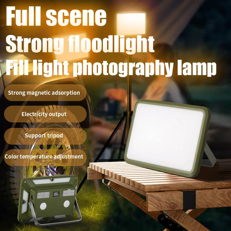 Magnetic Rechargeable LED Work Light - Super Bright Floodlight for Garage, Job Site & Camping