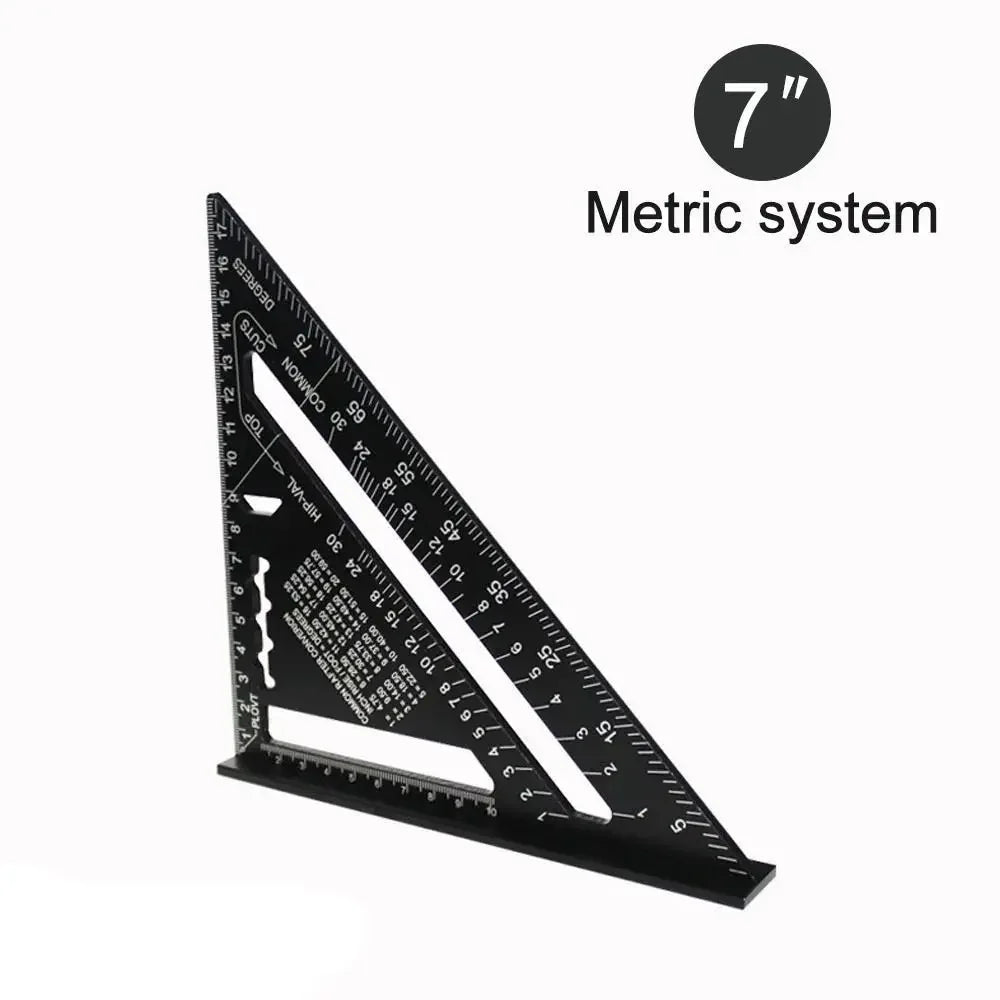 Aluminum Speed Square Ruler 7 Inch – Carpentry Layout & Angle Tool