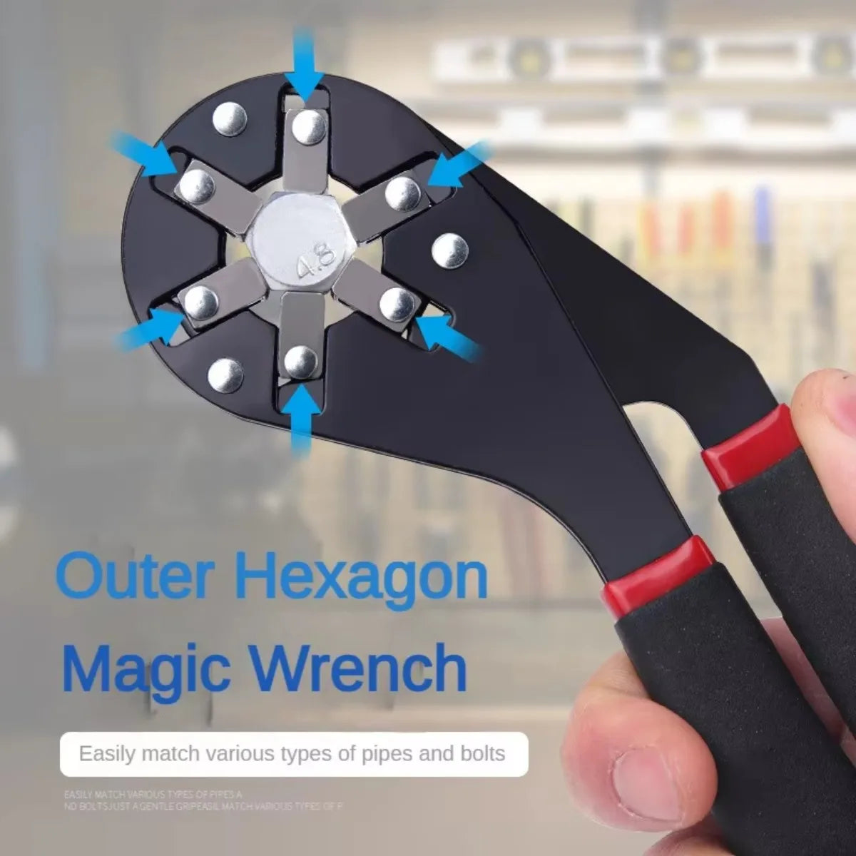 6/8 Inch Adjustable Magic Wrench Multifunction Hex Socket Spanner Household Hand Tool