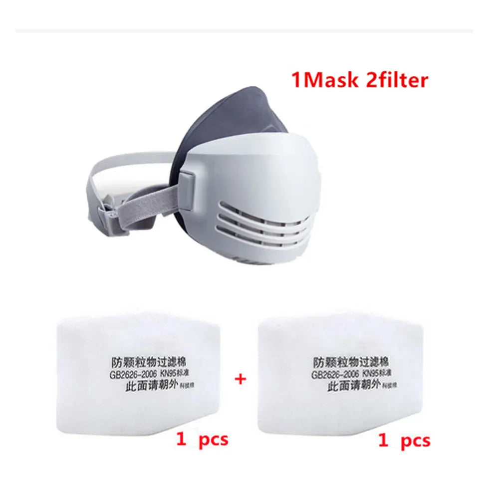 Reusable Dust Mask Respirator with Filters, Half Face for Sanding & Grinding