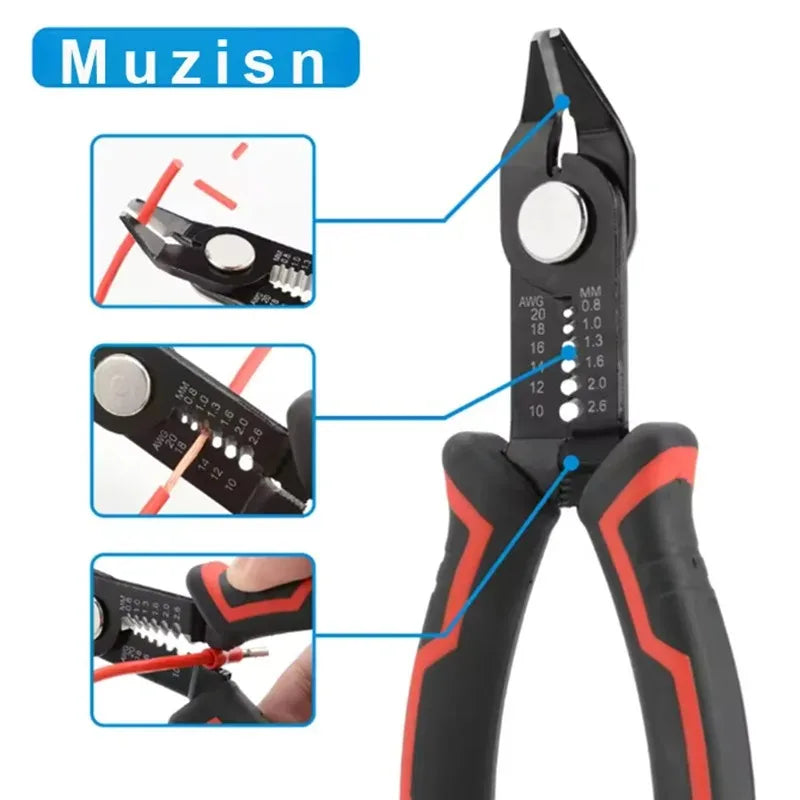 Mini Wire Cutter Pliers - Diagonal Cutting Wire Stripper Electrical Hand Tool, Spring Loaded