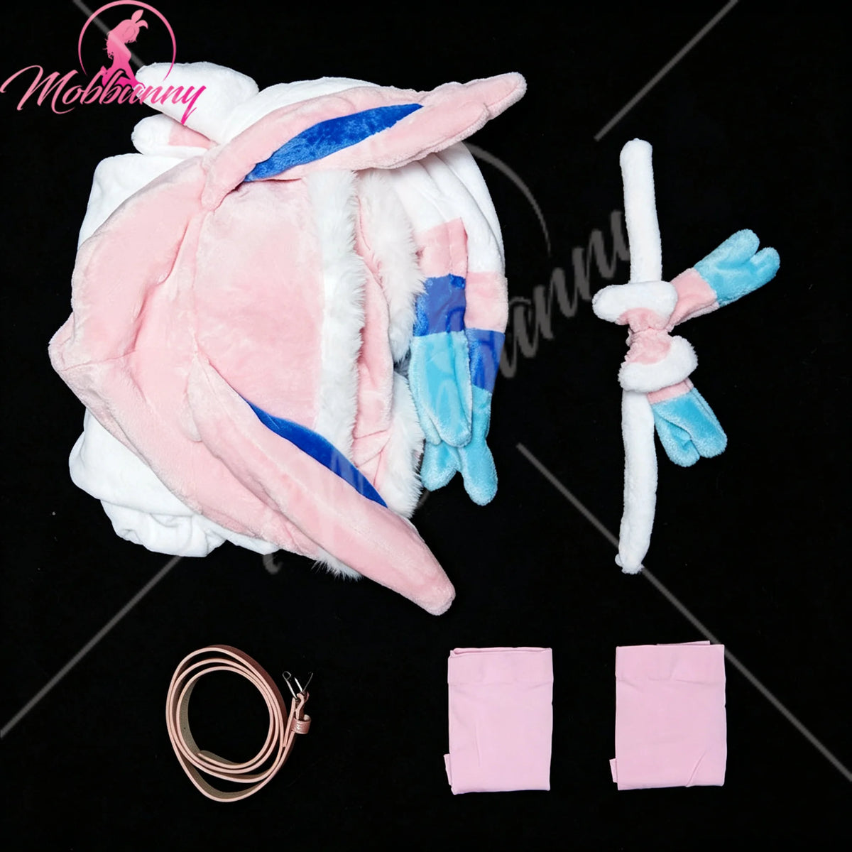 Kawaii Fluffy Hooded Bodysuit Romper – Deep V Bunny Cosplay Costume with Choker & Socks