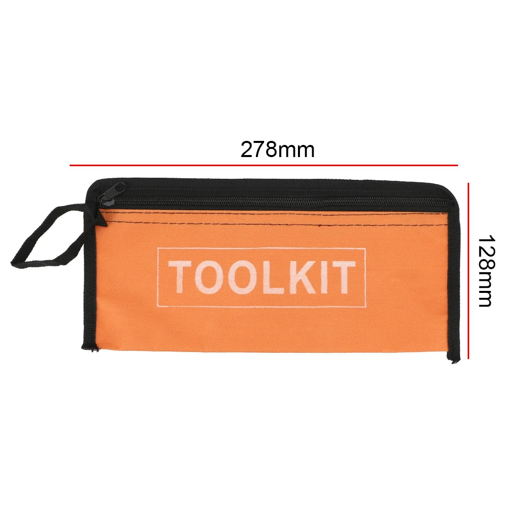 Small Tool Bag Waterproof Canvas Zipper Hardware Toolkit Organizer Portable Storage