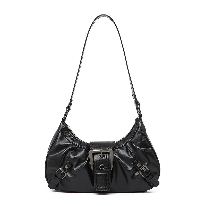 Y2K Retro Pleated Hobo Shoulder Bag for Women – Underarm Clutch Handbag