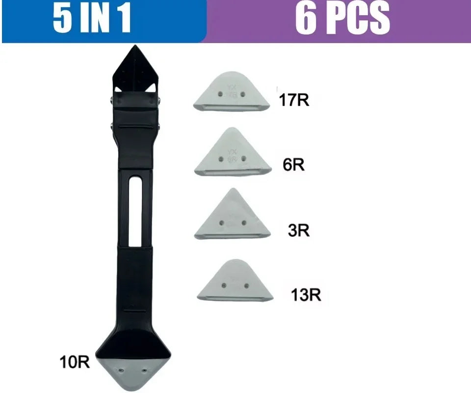 5-in-1 Silicone Caulking Scraper Tool Set - Sealant Smoother Kit