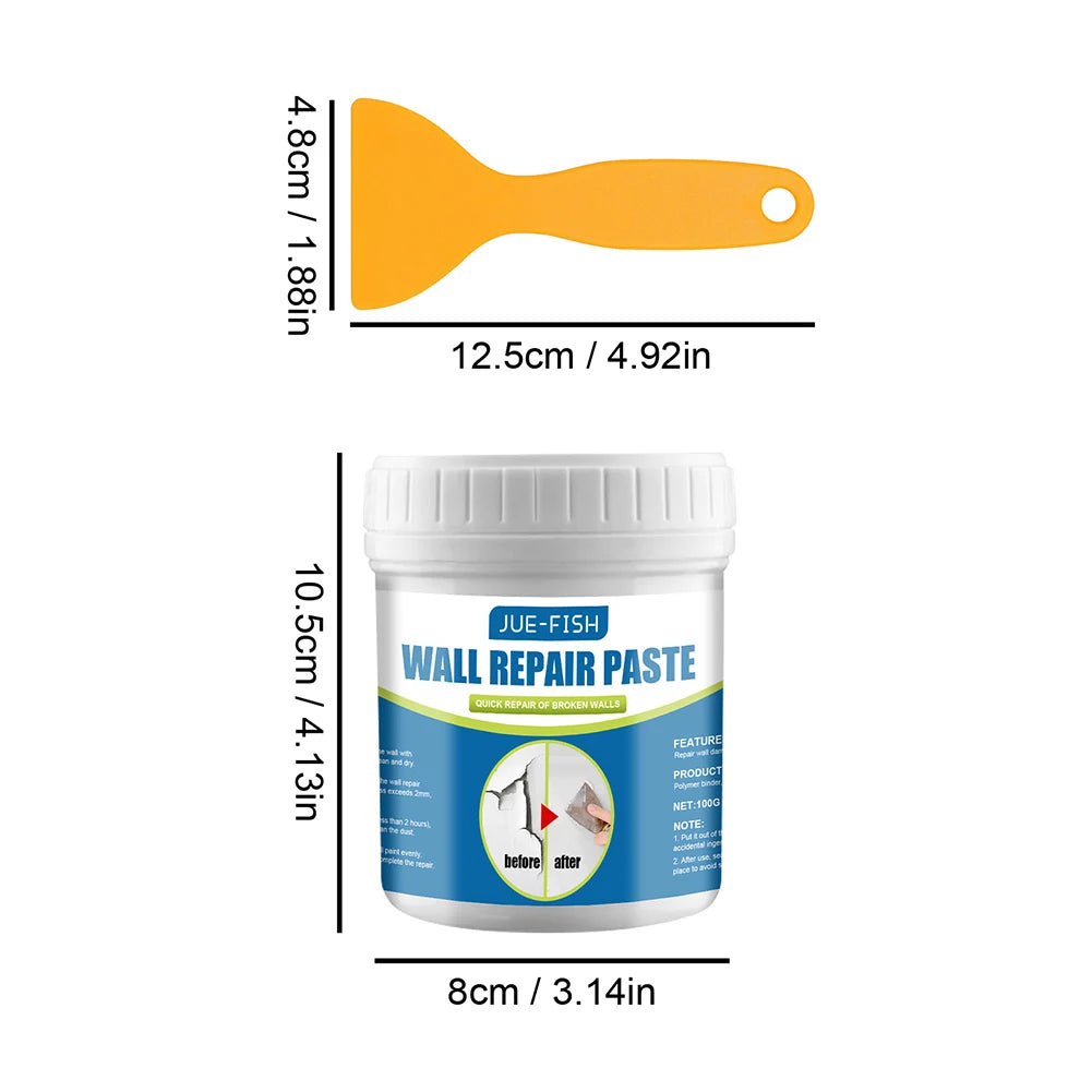 Wall Mending Agent Drywall Repair Kit with Scraper, Fast Crack Filler