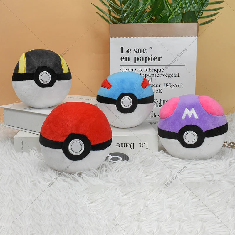 Pokemon Plush Pokeball Toy – 9 Styles Master Ball, Great Ball & Ultra Ball Stuffed Anime Plushies