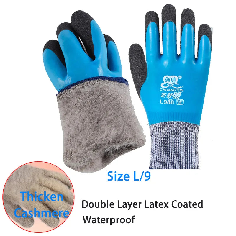 Waterproof Thermal Work Gloves, Winter Anti-Slip Garden & Builder Gloves