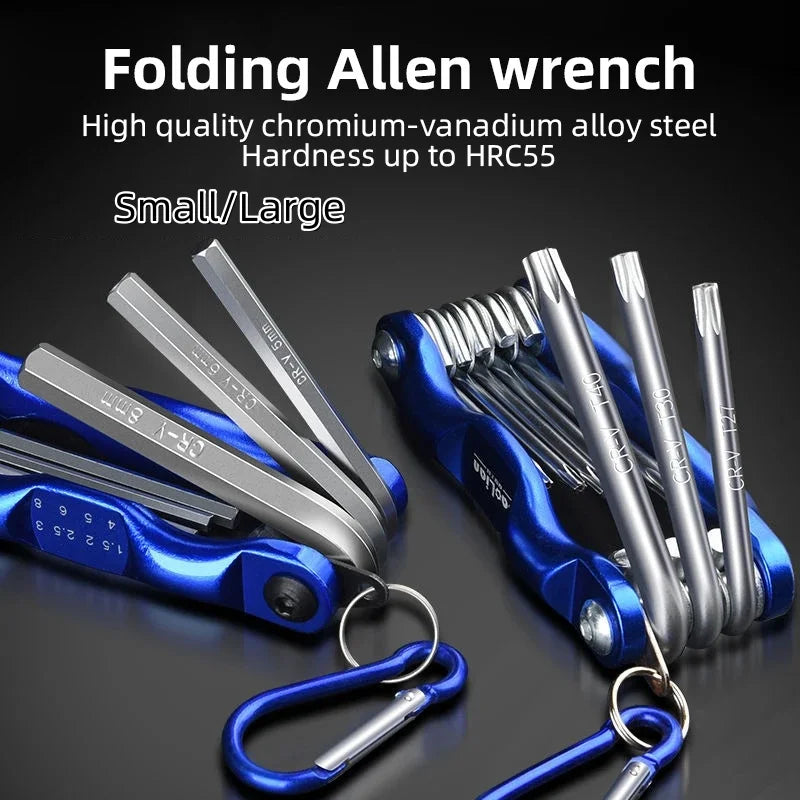 Portable Folding Hex Wrench Set - Metric Allen Key and Torx Spanner Hand Tool