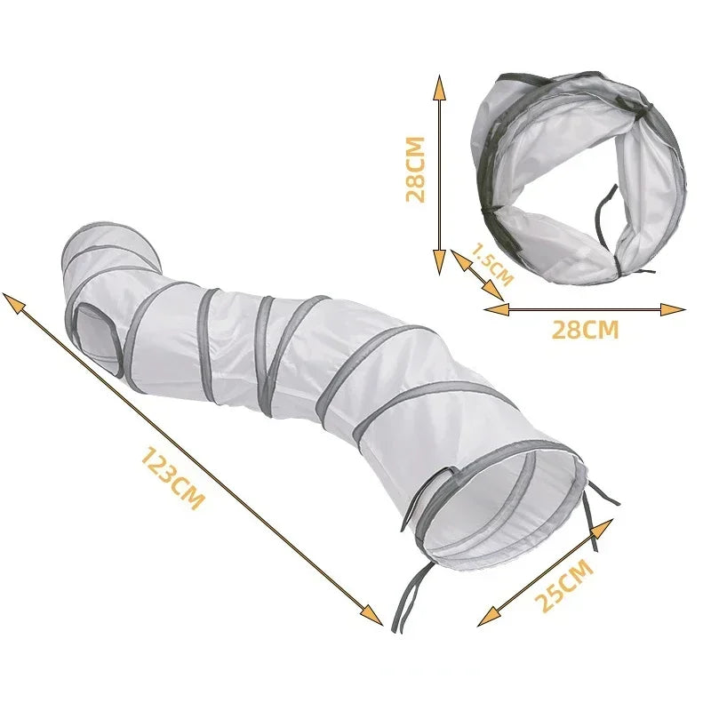 Foldable Cat Tunnel Tube – Interactive Play Tunnel Toy for Kittens, Puppies & Rabbits