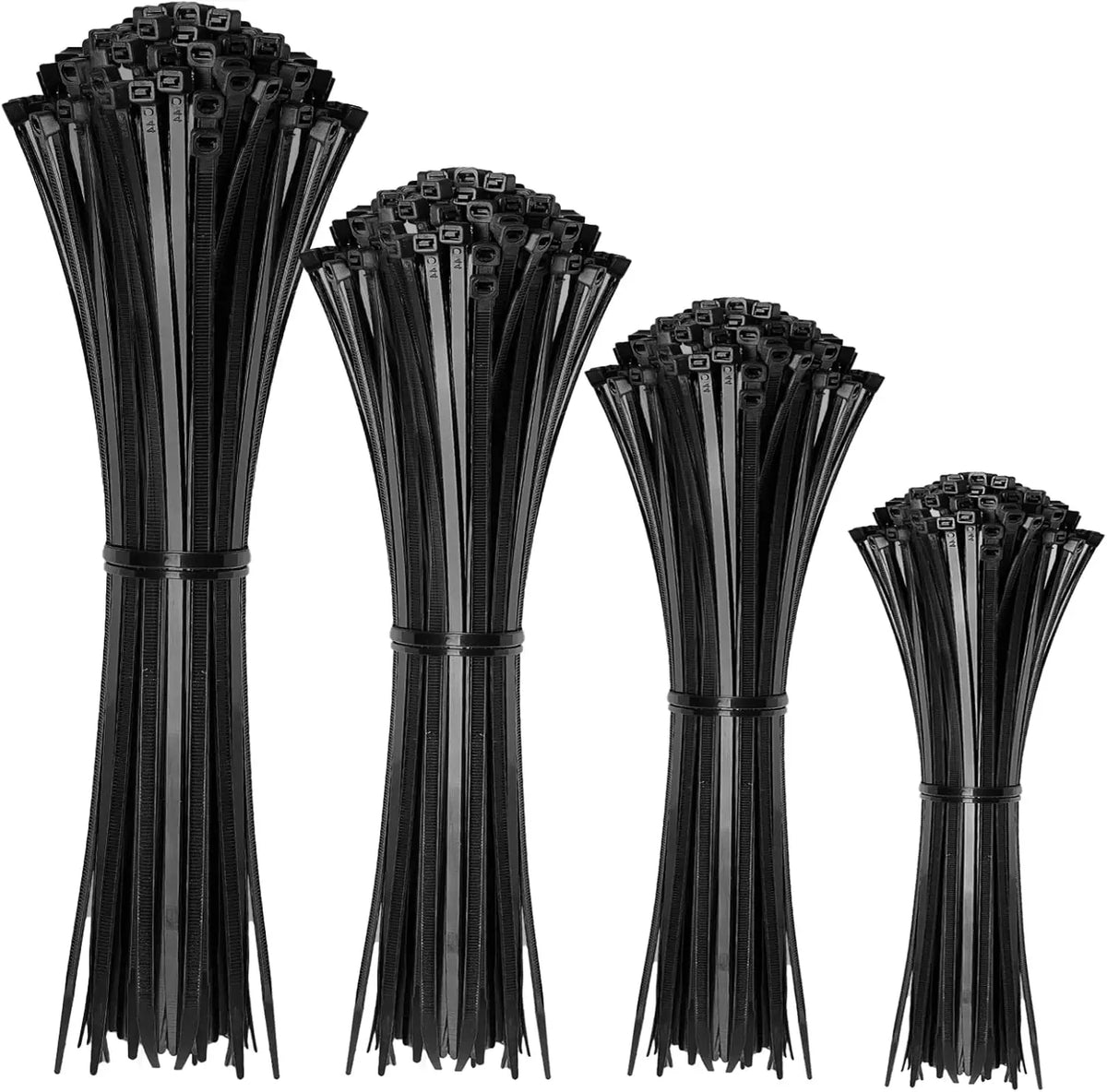 Self-Locking Nylon Cable Ties 100 PCS - Black Heavy Duty Zip Ties for Wire Management