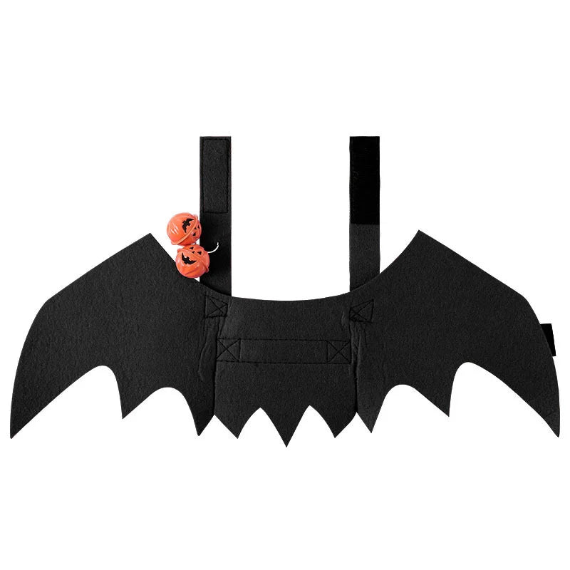 Halloween Pet Bat Wings Costume - Cat Dog Outfit with Pumpkin Bells
