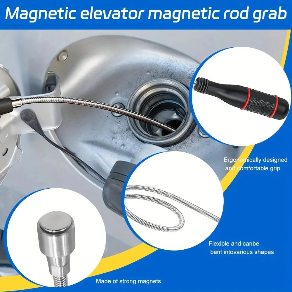 Flexible Magnetic Pickup Tool - Bendable Magnet Rod for Auto Repair & Sink Drain
