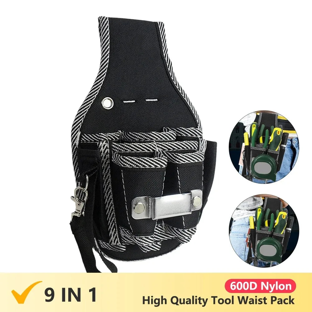 9-in-1 Handyman Tool Waist Belt – 600D Nylon Electrician Pouch & Kit Holder