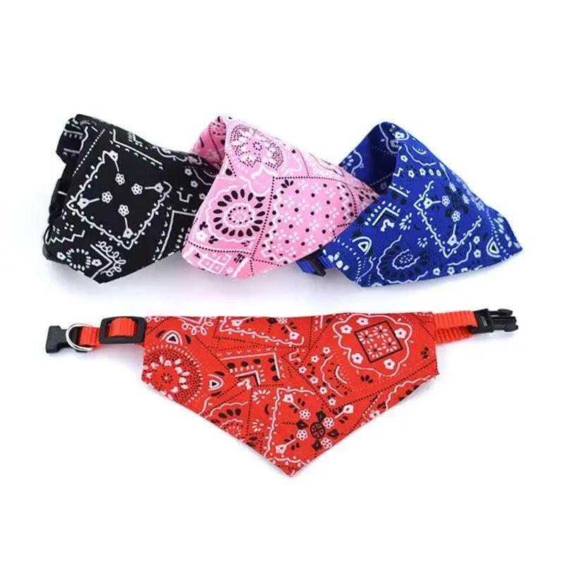 Adjustable Pet Triangle Bandana Scarf – Washable Dog & Cat Bib Collar for Birthday Parties