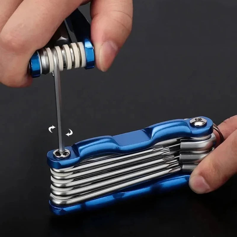 Portable Folding Hex Wrench Set - Metric Allen Key and Torx Spanner Hand Tool